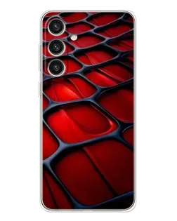 Чохол для Samsung Galaxy S25 Plus з картинкою «Червона глянцева сітка»