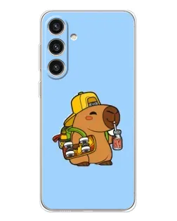Чехол для Samsung Galaxy S25 Plus с картинкой «Капибара на скейте»
