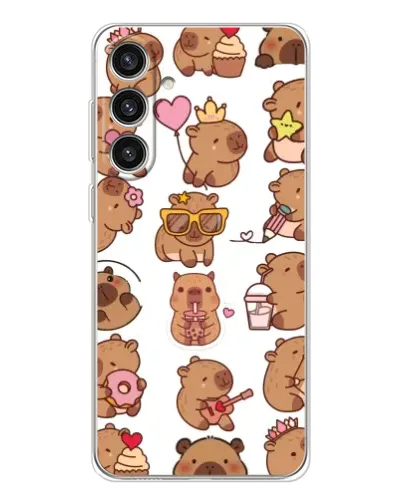 Чехол для Samsung Galaxy S25 Plus с картинкой «Стикерпак с капибарами»