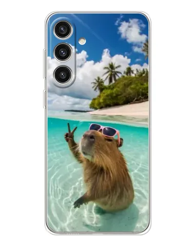 Чехол для Samsung Galaxy S25 Plus с картинкой «Капибара на море»