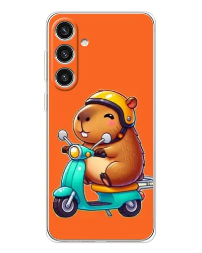 Чехол для Samsung Galaxy S25 Plus с картинкой «Капибара на скутере»