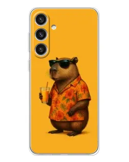 Чехол для Samsung Galaxy S25 Plus с картинкой «Капибара на отдыхе»