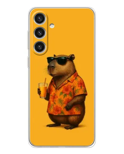 Чехол для Samsung Galaxy S25 Plus с картинкой «Капибара на отдыхе»