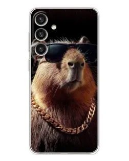 Чехол для Samsung Galaxy S25 Plus с картинкой «Капибара золотая цепь»