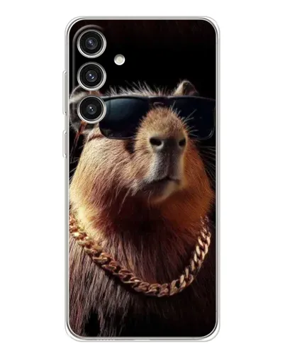 Чехол для Samsung Galaxy S25 Plus с картинкой «Капибара золотая цепь»