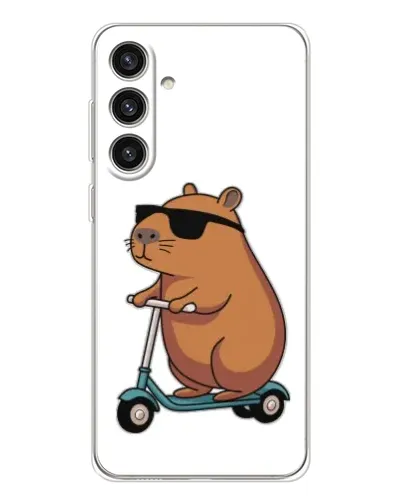 Чехол для Samsung Galaxy S25 Plus с картинкой «Капибара на самокате»