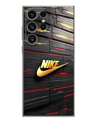 Чехол для Samsung Galaxy S25 Ultra с картинкой «Золотой Nike на металле»