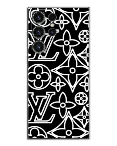 Чехол для Samsung Galaxy S25 Ultra с картинкой «Черно-белый узор LV»