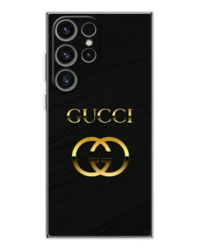 Чехол для Samsung Galaxy S25 Ultra с картинкой «Золотой логотип Gucci»