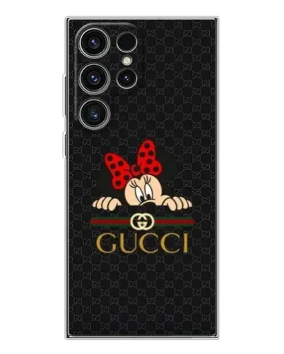 Чехол для Samsung Galaxy S25 Ultra с картинкой «Минни Маус Gucci — черный»