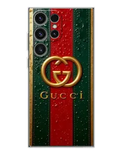 Чехол для Samsung Galaxy S25 Ultra с картинкой «Gucci — фирменная полоса и золото» Чехол для Samsung Galaxy S25 Ultra с картинкой «Gucci — фирменная полоса и золото»