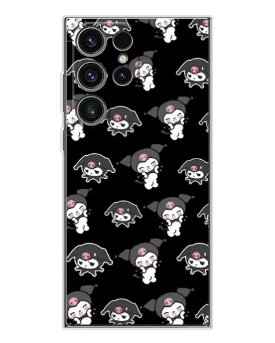 Чехол для Samsung Galaxy S25 Ultra с картинкой «Черный паттерн Kuromi»
