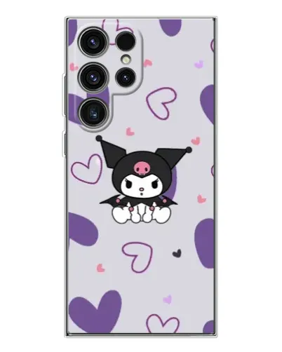 Чехол для Samsung Galaxy S25 Ultra с картинкой «Kuromi и лавандовые сердца»