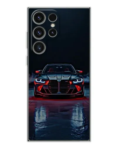 Чехол для Samsung Galaxy S25 Ultra с картинкой «BMW на мокрой дороге»