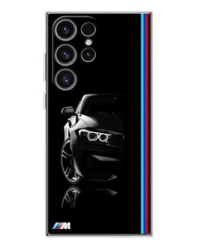 Чехол для Samsung Galaxy S25 Ultra с картинкой «Силуэт BMW в темноте»