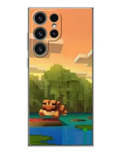 Чехол для Samsung Galaxy S25 Ultra с картинкой «Майнкрафт закат солнца» Чехол для Samsung Galaxy S25 Ultra с картинкой «Майнкрафт закат солнца»