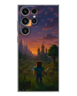 Чехол для Samsung Galaxy S25 Ultra с картинкой «Стив у башни» Чехол для Samsung Galaxy S25 Ultra с картинкой «Стив у башни»