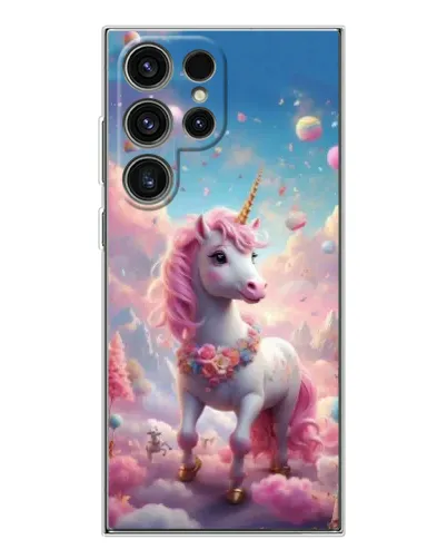 Чехол для Samsung Galaxy S25 Ultra с картинкой «Единорог среди облаков»