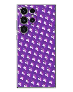 Чехол для Samsung Galaxy S25 Ultra с картинкой «Единороги на фиолетовом»
