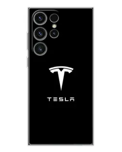 Чехол для Samsung Galaxy S25 Ultra с картинкой «Tesla White Logo» Чехол для Samsung Galaxy S25 Ultra с картинкой «Tesla White Logo»