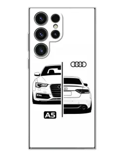 Чехол для Samsung Galaxy S25 Ultra с картинкой «Audi — контрастный дизайн» Чехол для Samsung Galaxy S25 Ultra с картинкой «Audi — контрастный дизайн»