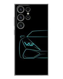Чехол для Samsung Galaxy S25 Ultra с картинкой «Голубой силуэт Lamborghini» Чехол для Samsung Galaxy S25 Ultra с картинкой «Голубой силуэт Lamborghini»