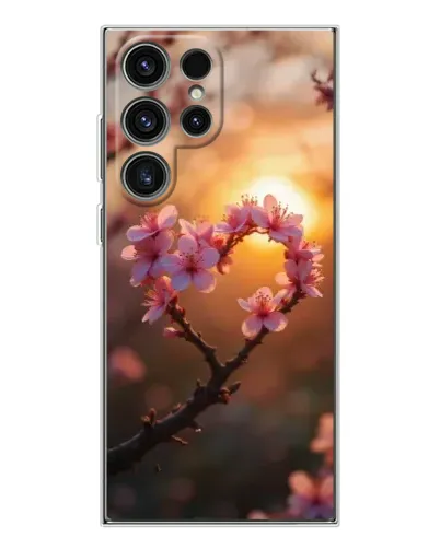Чехол для Samsung Galaxy S25 Ultra с картинкой «Розовый цвет сердце на фоне заката» Чехол для Samsung Galaxy S25 Ultra с картинкой «Розовый цвет сердце на фоне заката»