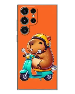 Чехол для Samsung Galaxy S25 Ultra с картинкой «Капибара на скутере» Чехол для Samsung Galaxy S25 Ultra с картинкой «Капибара на скутере»