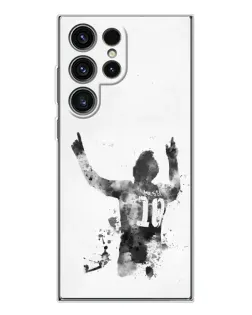 Чехол для Samsung Galaxy S25 Ultra с картинкой «Черно-белый силуэт Месси» Чехол для Samsung Galaxy S25 Ultra с картинкой «Черно-белый силуэт Месси»