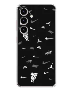Чохол для Samsung Galaxy S25 з картинкою «Nike Black Pattern» Чохол для Samsung Galaxy S25 з картинкою «Nike Black Pattern»