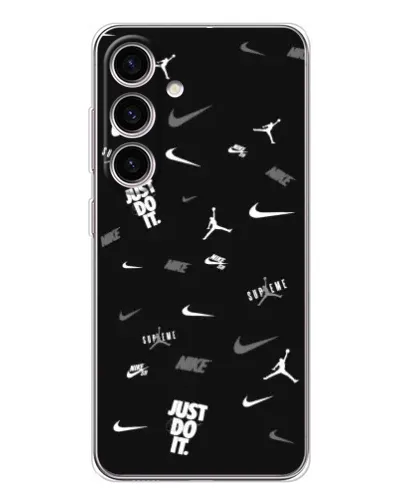 Чехол для Samsung Galaxy S25 с картинкой «Nike Black Pattern» Чехол для Samsung Galaxy S25 с картинкой «Nike Black Pattern»