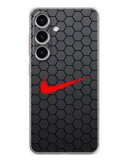 Чехол для Samsung Galaxy S25 с картинкой «Nike — карбоновая сетка»