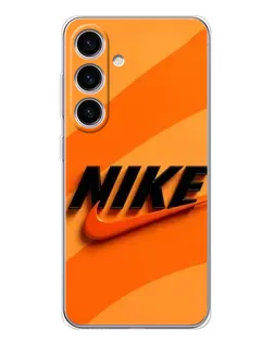 Чехол для Samsung Galaxy S25 с картинкой «Оранжевый драйв Nike»