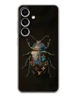 Чехол для Samsung Galaxy S25 с картинкой «LV — мраморный принт»