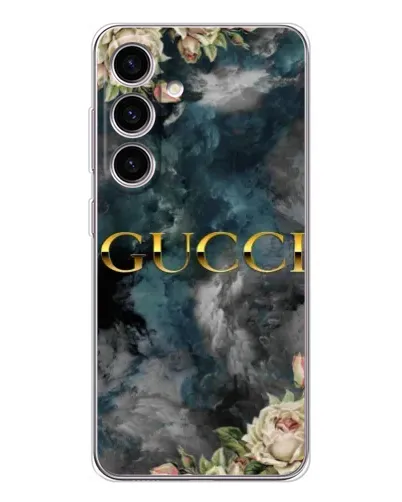 Чехол для Samsung Galaxy S25 с картинкой «Абстрактные цветы Gucci»