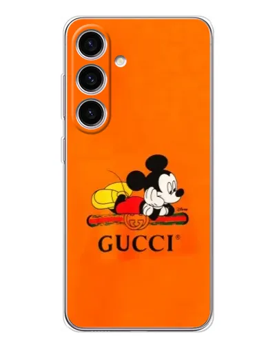 Чехол для Samsung Galaxy S25 с картинкой «Микки Маус Gucci — оранж» Чехол для Samsung Galaxy S25 с картинкой «Микки Маус Gucci — оранж»