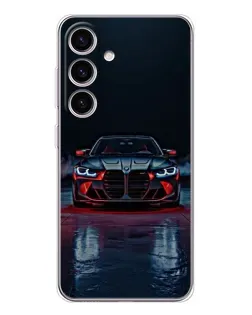 Чехол для Samsung Galaxy S25 с картинкой «BMW на мокрой дороге»