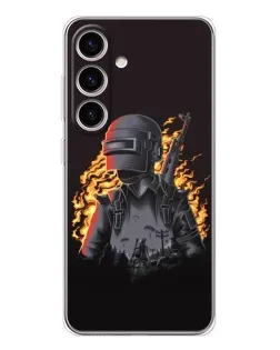 Чехол для Samsung Galaxy S25 с картинкой «PUBG — огненный силуэт» Чехол для Samsung Galaxy S25 с картинкой «PUBG — огненный силуэт»