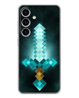 Чехол для Samsung Galaxy S25 с картинкой «Алмазный меч неон»