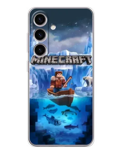 Чехол для Samsung Galaxy S25 с картинкой «Minecraft ледяной мир»