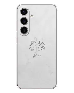 Чехол для Samsung Galaxy S25 с картинкой «Иоанна 3:16 Крест»
