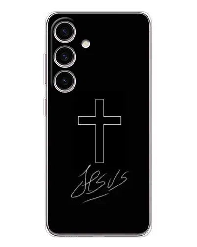 Чехол для Samsung Galaxy S25 с картинкой «Графический крест Jesus» Чехол для Samsung Galaxy S25 с картинкой «Графический крест Jesus»