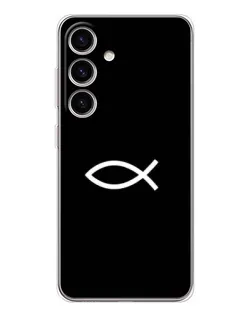 Чехол для Samsung Galaxy S25 с картинкой «Символ рыбы Jesus»