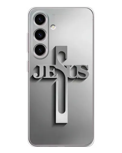 Чехол для Samsung Galaxy S25 с картинкой «Металлический крест Jesus» Чехол для Samsung Galaxy S25 с картинкой «Металлический крест Jesus»