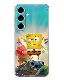 Чехол для Samsung Galaxy S25 с картинкой «Спанч Боб победитель»