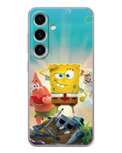 Чехол для Samsung Galaxy S25 с картинкой «Спанч Боб победитель»