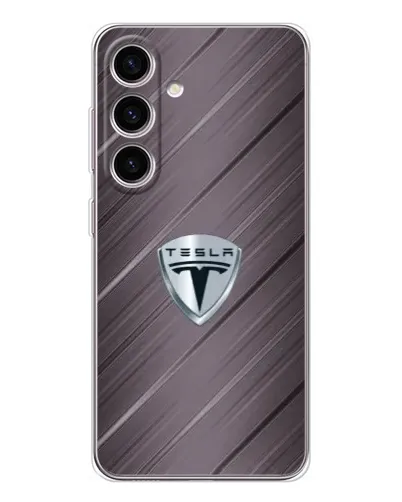 Чехол для Samsung Galaxy S25 с картинкой «Металлическая текстура Tesla» Чехол для Samsung Galaxy S25 с картинкой «Металлическая текстура Tesla»