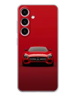 Чехол для Samsung Galaxy S25 с картинкой «Красный Mercedes AMG»