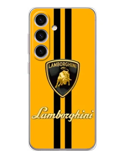 Чехол для Samsung Galaxy S25 с картинкой «Lamborghini Stripe желтый»