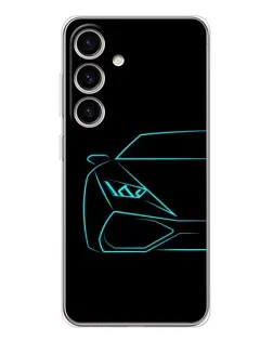 Чехол для Samsung Galaxy S25 с картинкой «Голубой силуэт Lamborghini» Чехол для Samsung Galaxy S25 с картинкой «Голубой силуэт Lamborghini»